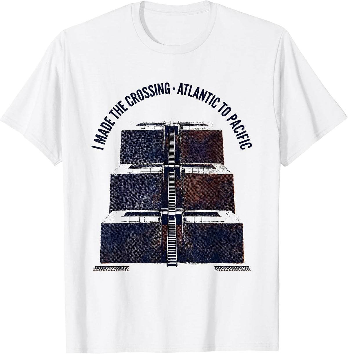 Men's I Made The Crossing · Atlantic To Pacific Cruise Souvenir T-Shirt - White