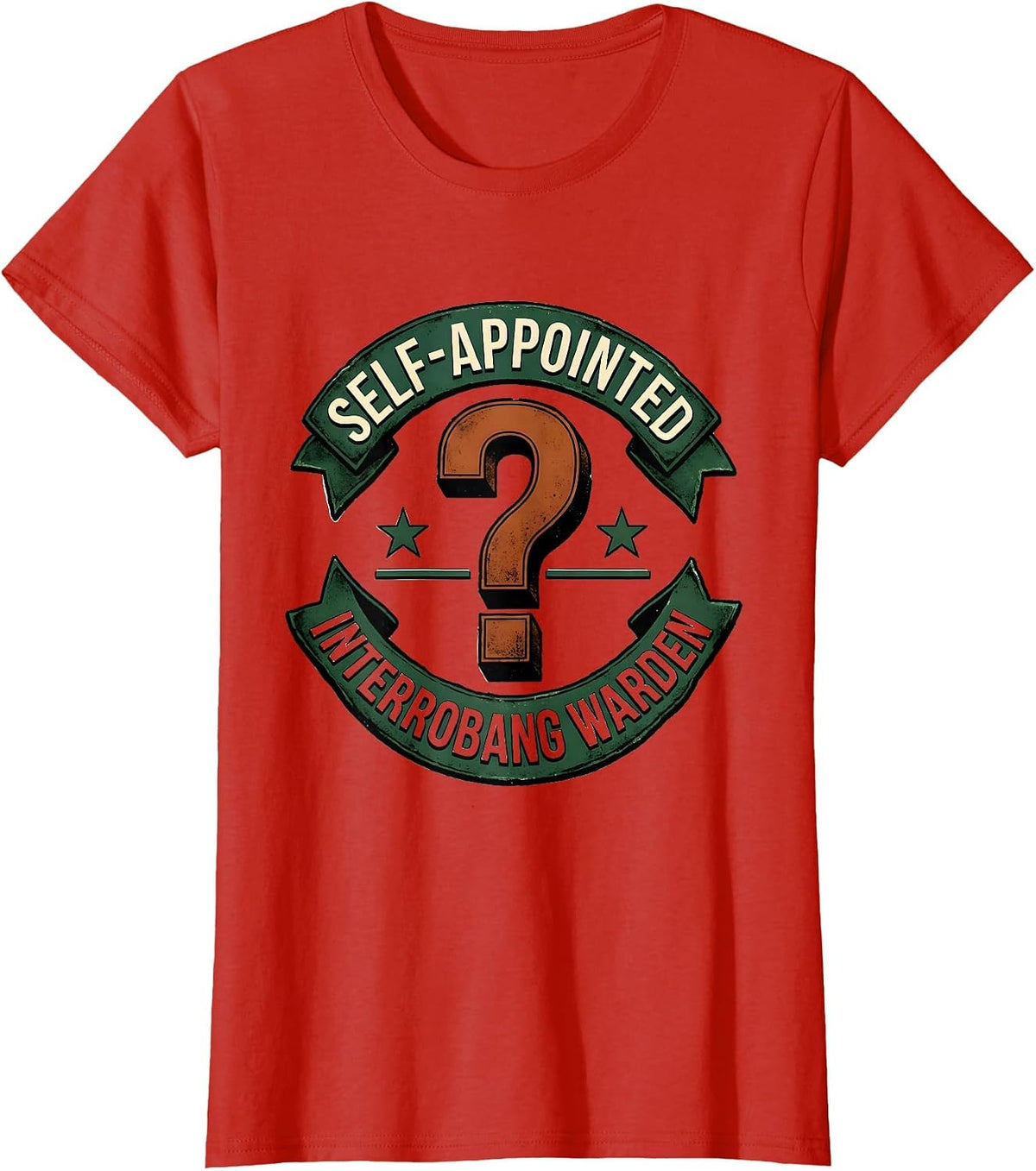 Self-Appointed Interrobang Warden Vintage Grammar Teacher T-Shirt - Red