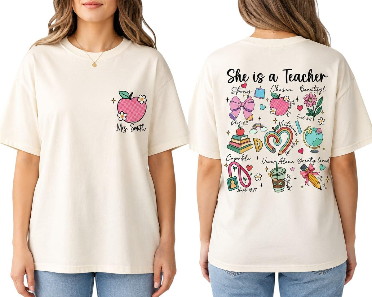 Custom Teacher Shirt, Personalized Teacher Tshirt Sweatshirt, 2026 Back to School Gift Teachers Appreciaton - Ds 05