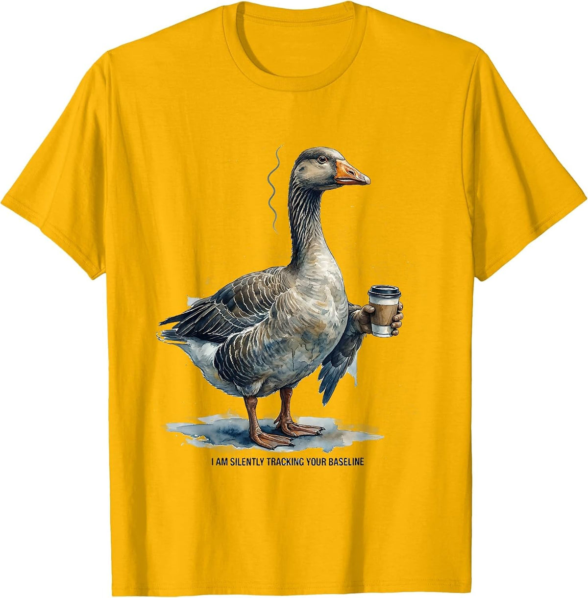 Men's I Am Silently Tracking Your Baseline Dark Humor Therapist T-Shirt - Golden Yellow