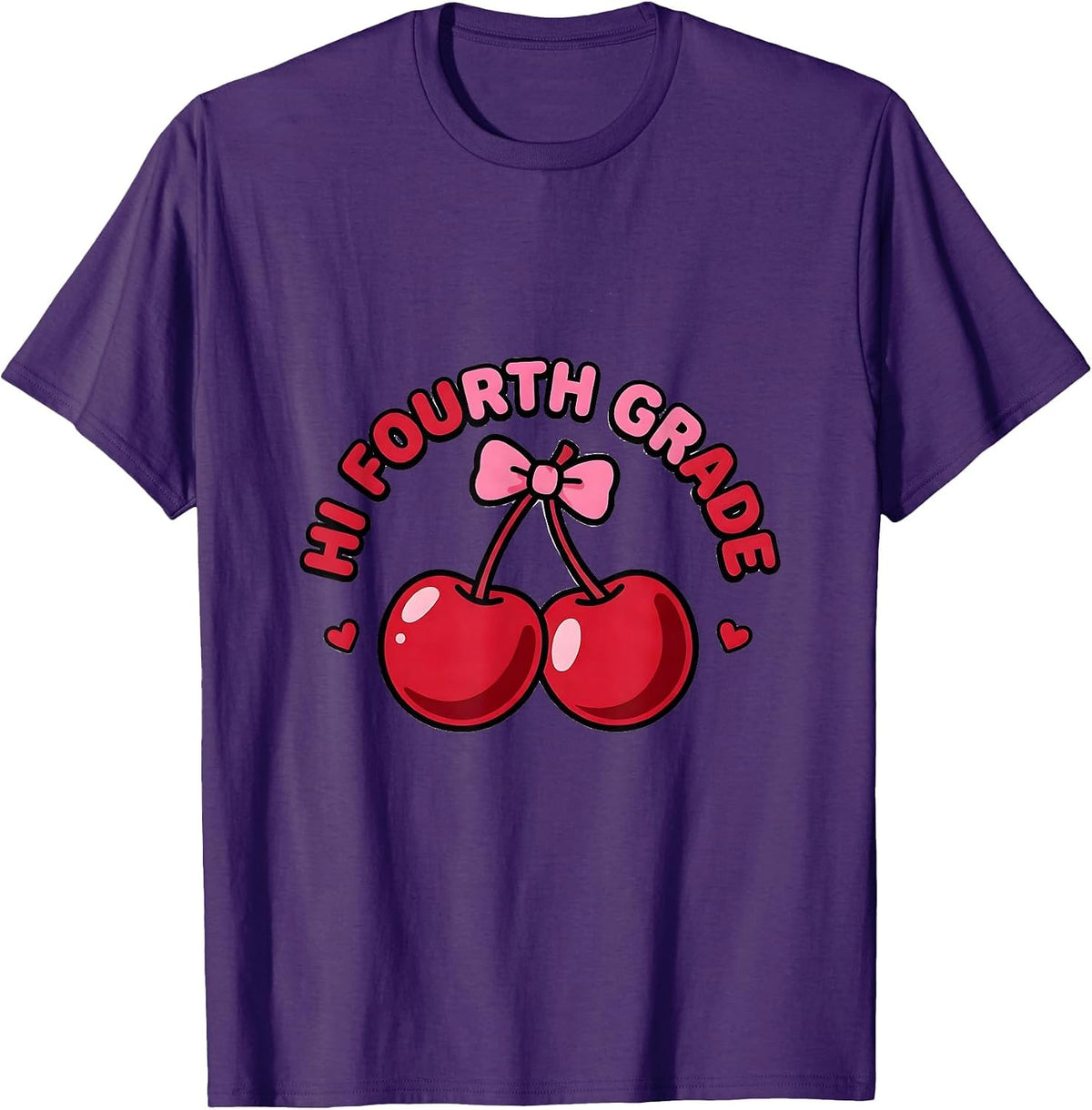 Men's Hi Fourth Grade Leopard Teacher Back To School Girls T-Shirt - Purple
