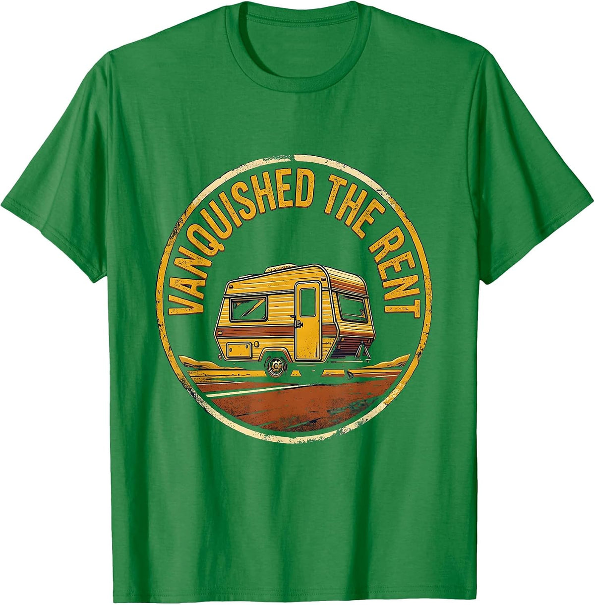 Men's Vanquished The Rent Vintage Van Life Camper Nomad Pride T-Shirt - Kelly Green