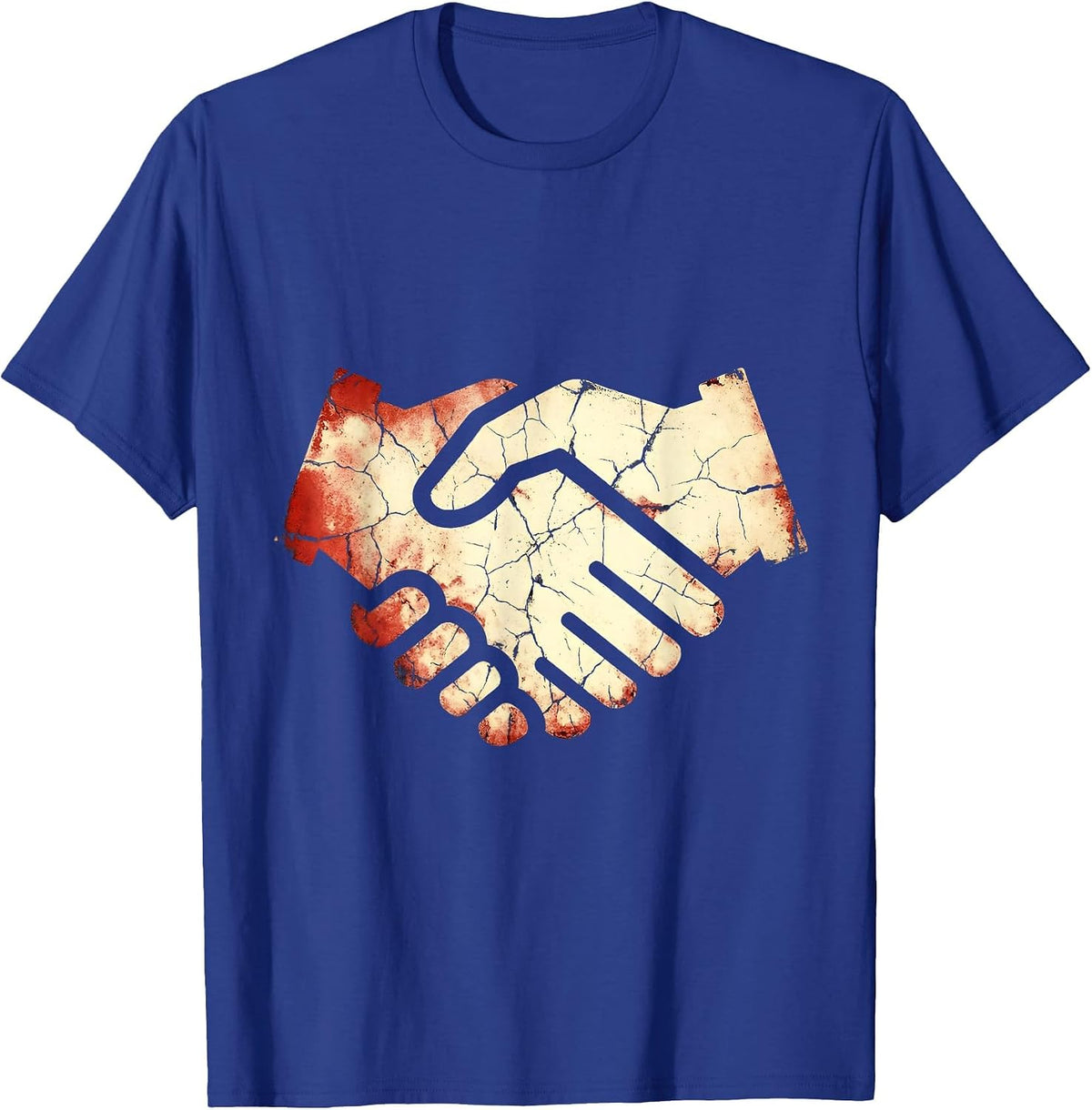 Labor Day Union Solidarity Handshake Graphic T-Shirt - Royal Blue