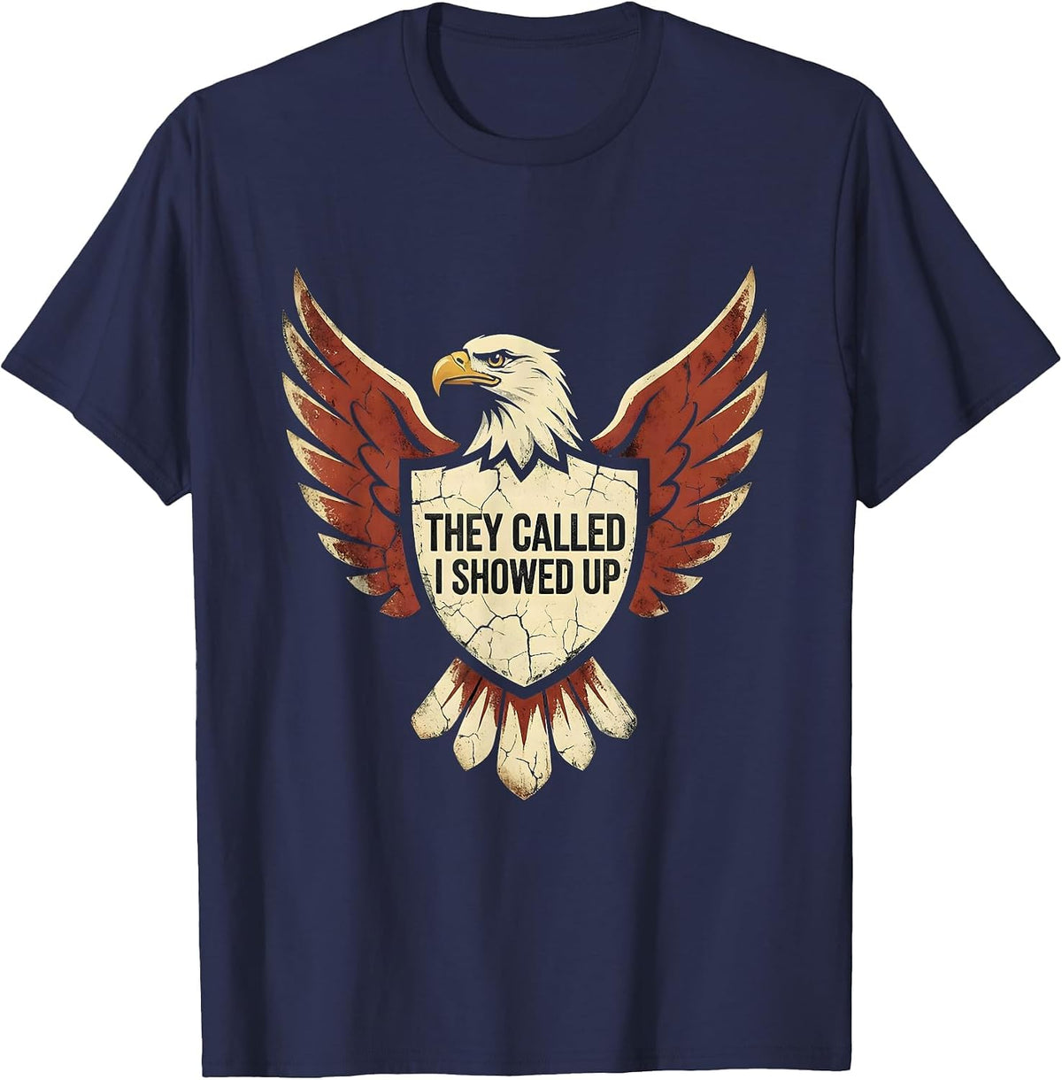 They Called I Showed Up Substitute Teacher Design T-Shirt - Navy Blue