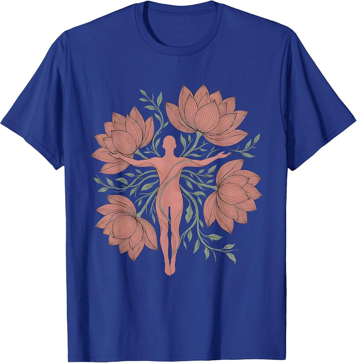 Floating in Stillness Mental Health Awareness Design T-Shirt - Royal Blue