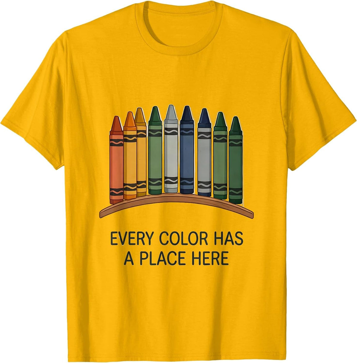 Men's Every Color Has A Place Here Inspirational Teacher Mental T-Shirt - Golden Yellow