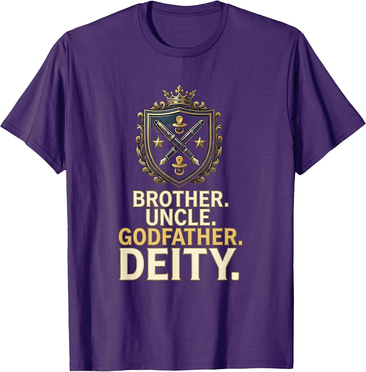 Men's Brother Uncle Godfather Deity Funny Family Pride Uncle Gift T-Shirt - Purple