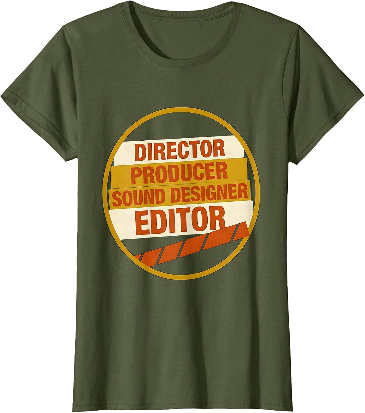 Women's Director Producer Sound Designer Editor Filmmaker T-Shirt - Olive Green