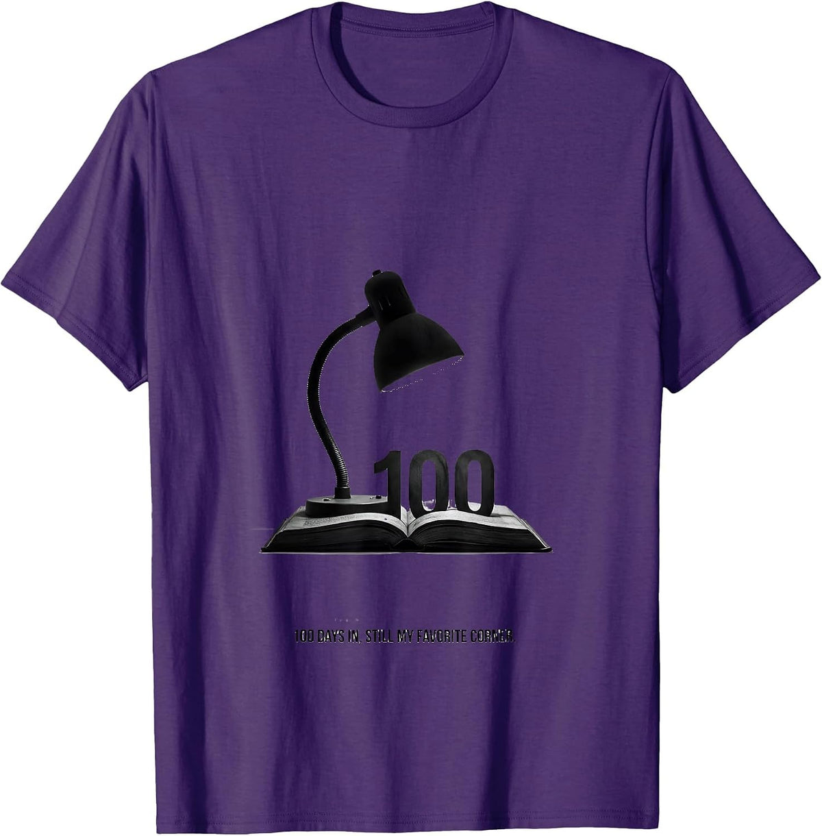 100 Days In, Still My Favorite Corner Minimalist Reading T-Shirt - Purple