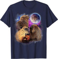 3 Capybara Moon Capybara Stuffed Animal for Men, Women, Kids T-Shirt - Navy Blue