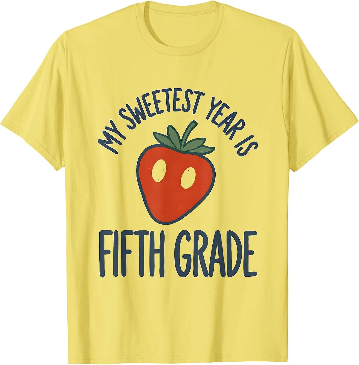 Men's My Sweetest Year Is Fifth Grade Whimsical Teacher Back T-Shirt - Lemon Yellow