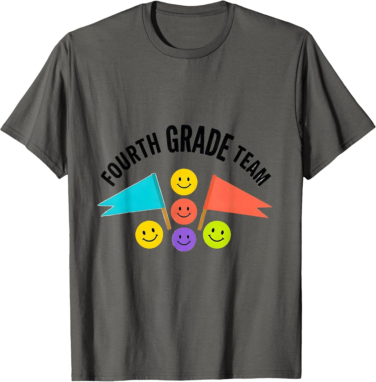 Men's Fourth Grade Team Back to School Student Teacher Crew T-Shirt - Asphalt Grey