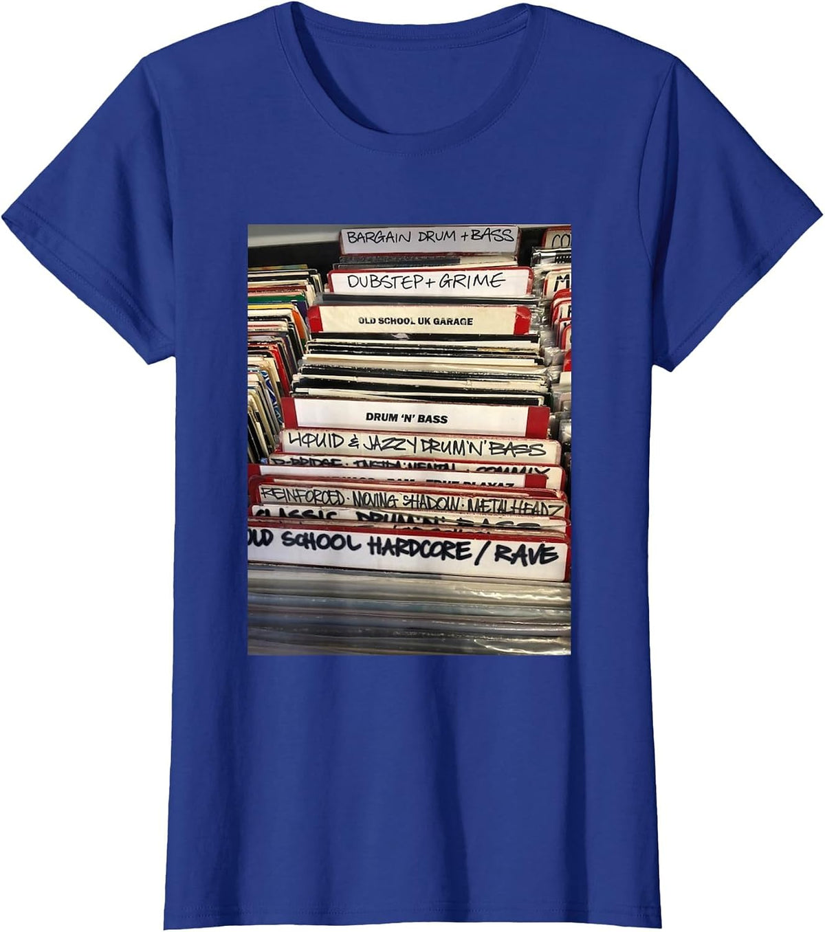 Vinyl DnB Drum N Bass Liquid Junglist Rave Dubstep Grime T-Shirt - Royal Blue