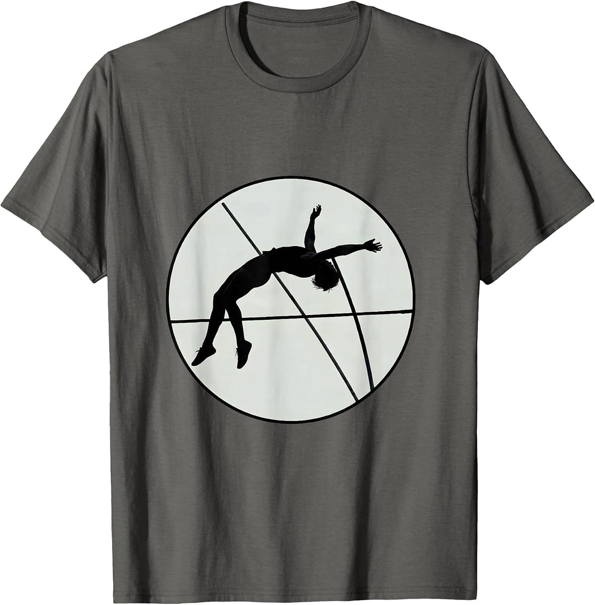 Men's Pole Vaulter Clearing Bar Stormy Sky Graphic T-Shirt - Asphalt Grey