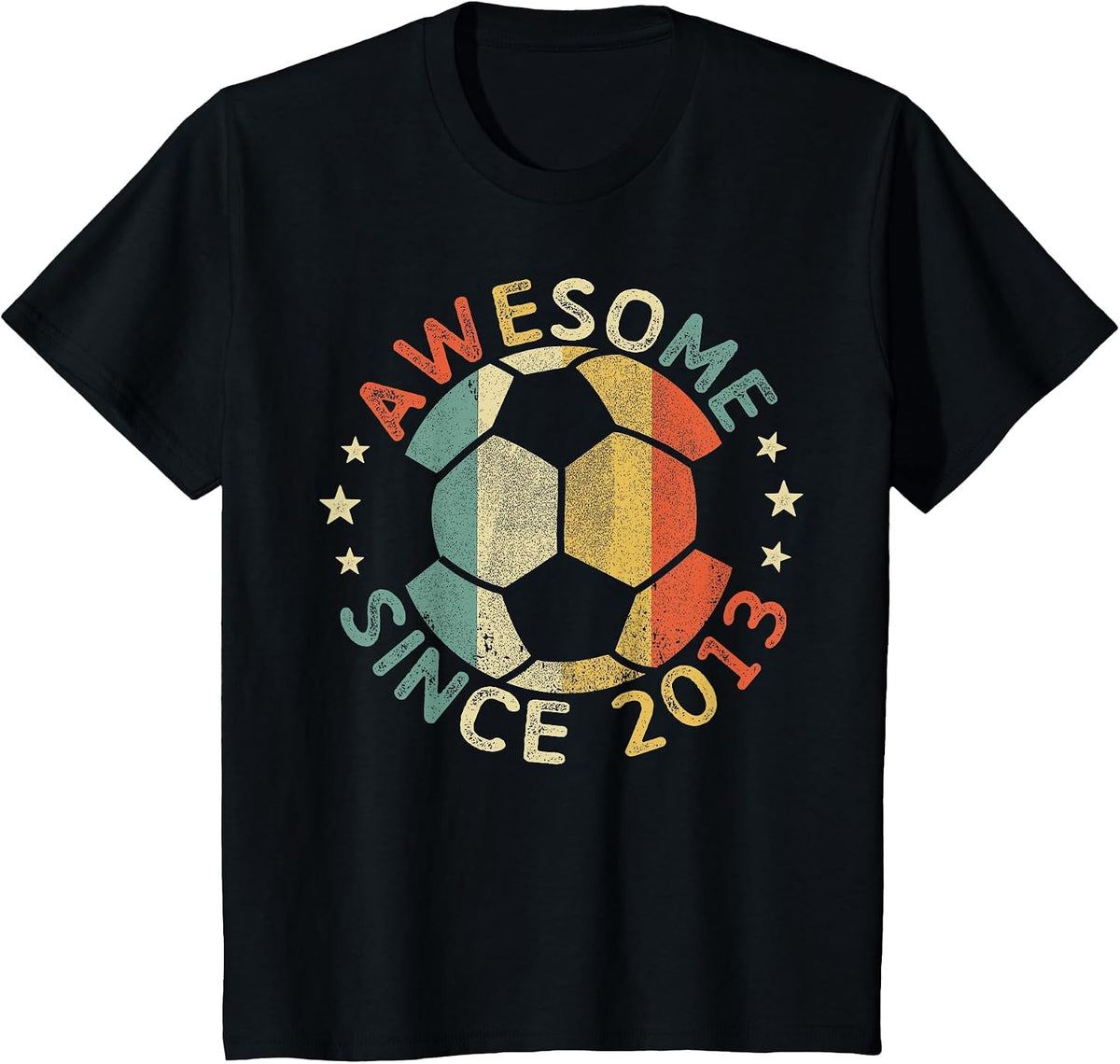 Awesome Since 2013 13th Birthday 13 Year Old Soccer Player T-Shirt - Black