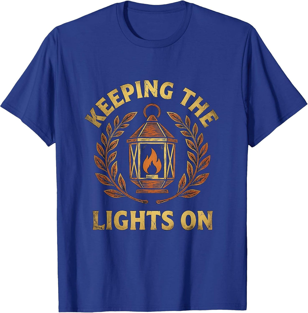 Substitute Teacher Keeping the Lights On Design T-Shirt - Royal Blue