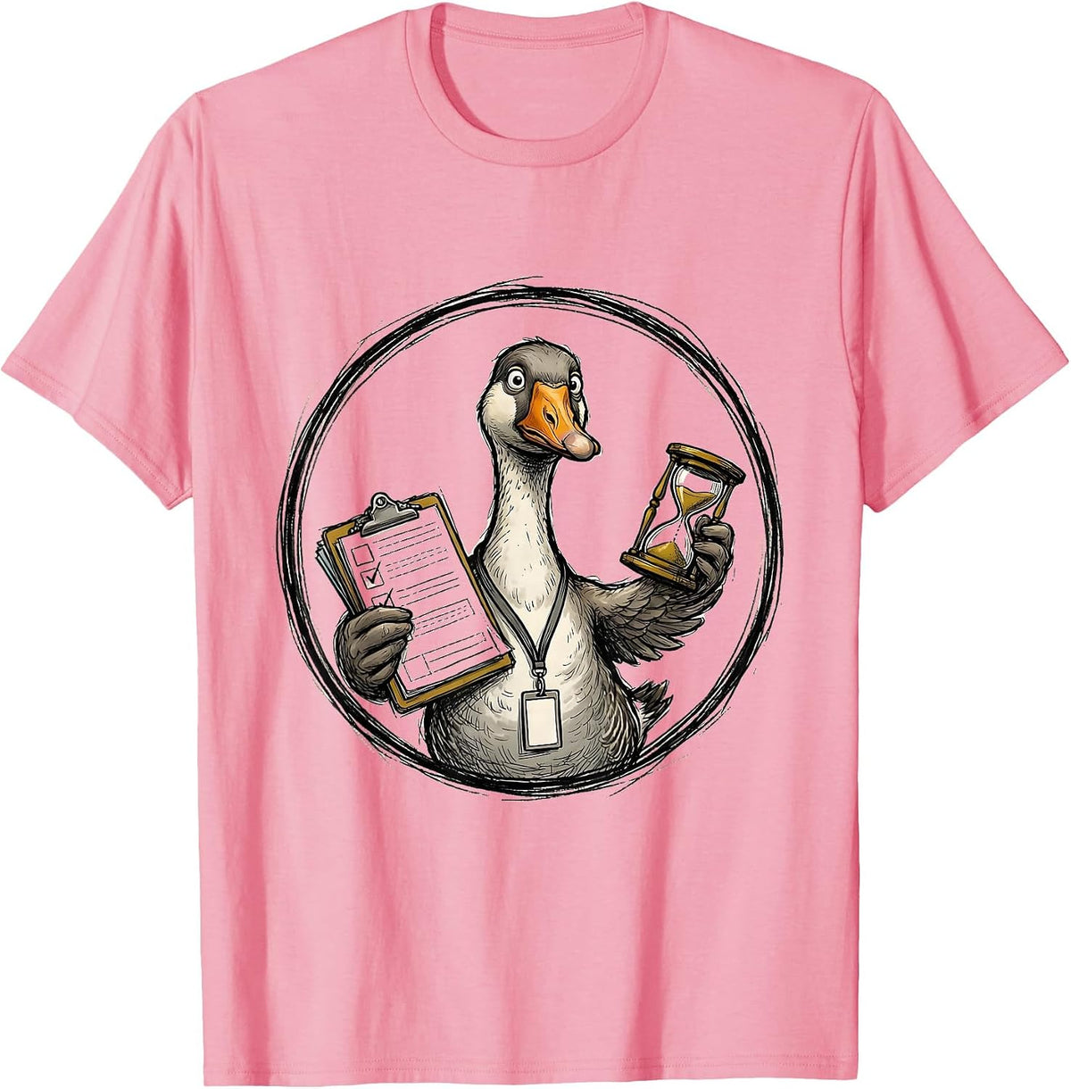 Men's Goose Balancing Work Funny Paraprofessional SPED Teacher T-Shirt - Pink