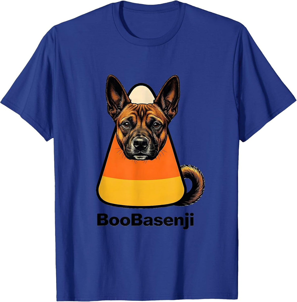 Men's BooBasenji Funny Basenji Dog Halloween Costume Humor T-Shirt - Royal Blue