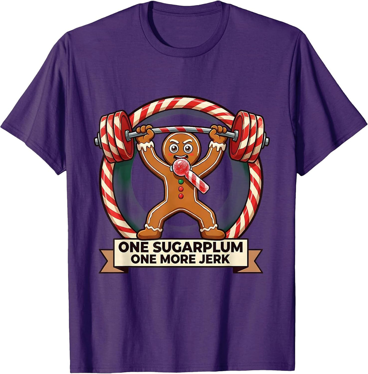 Men's One Sugarplum One More Jerk Funny Christmas Gym T-Shirt - Purple