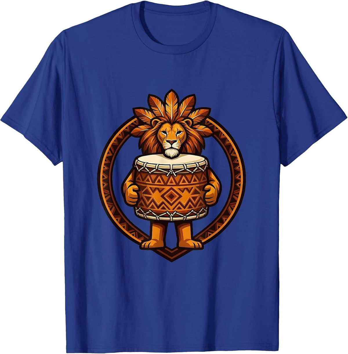 Isibindi House Tribal Drum Graphic T-Shirt - Royal Blue