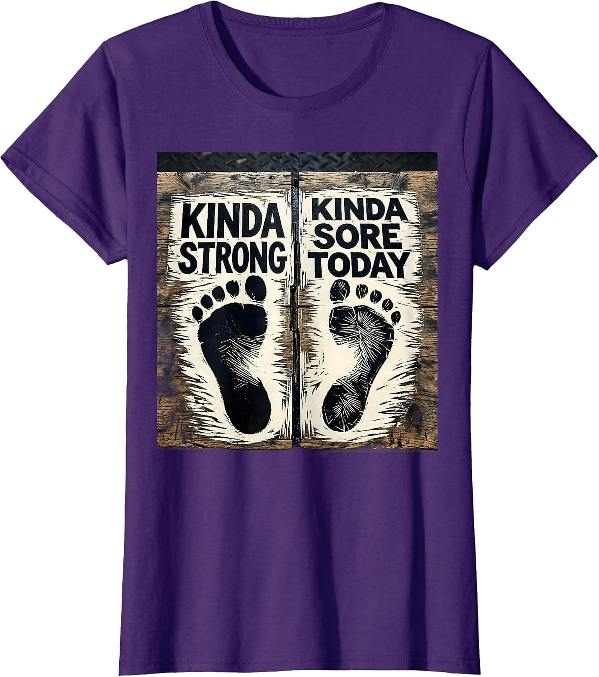 Women's Kinda Strong Kinda Sore Today Funny Gym Workout T-Shirt - Purple