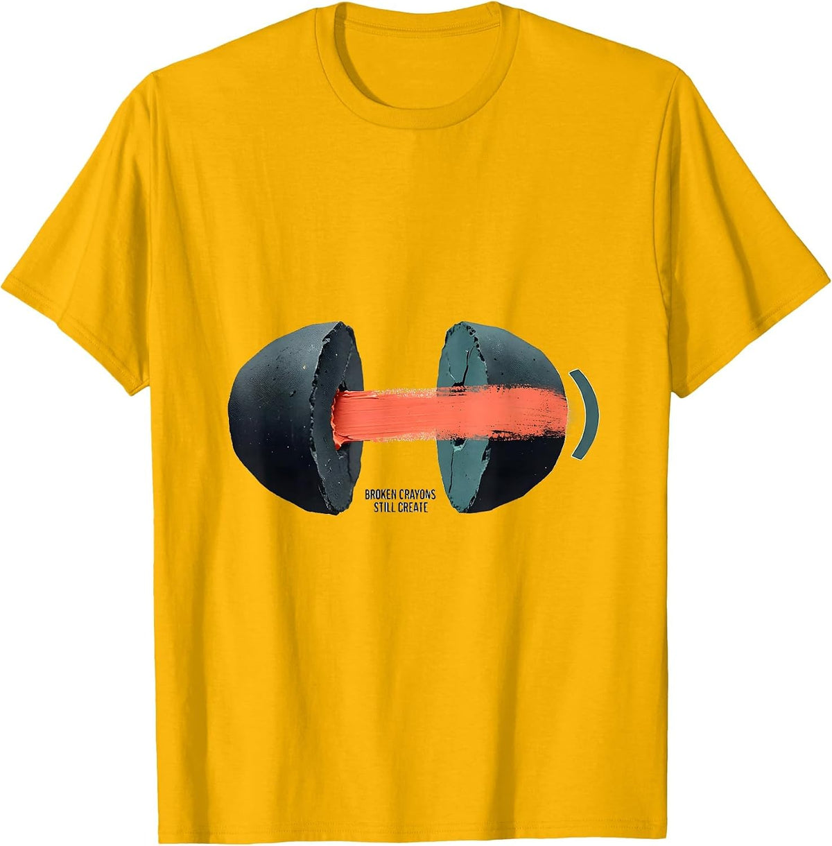 Men's Broken Crayons Still Create Mental Health Awareness Support T-Shirt - Golden Yellow