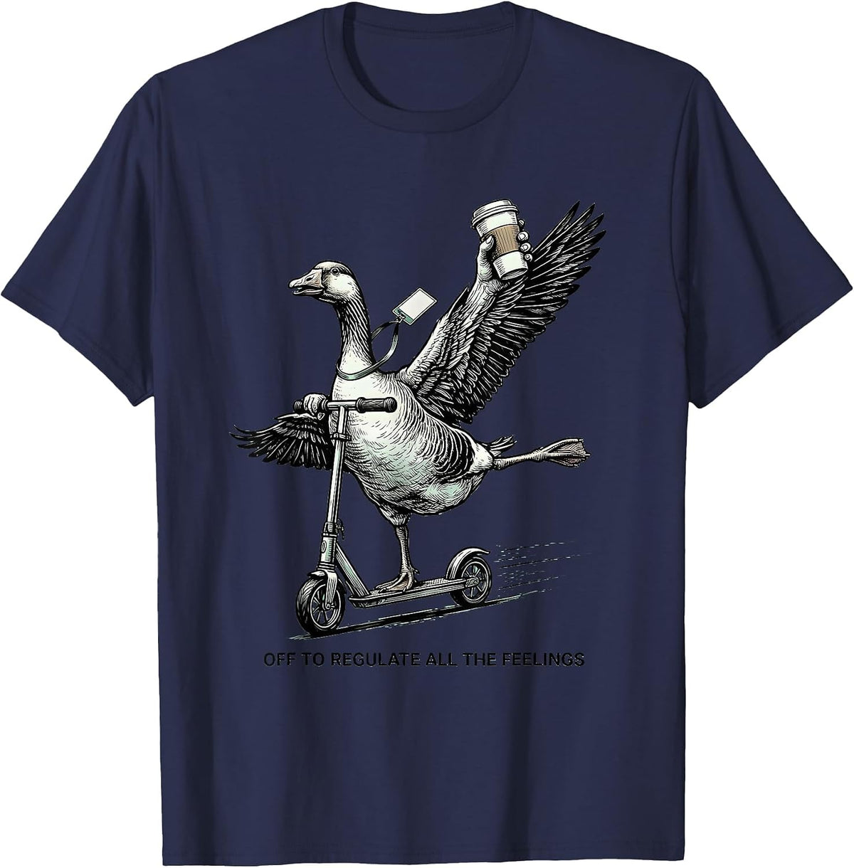 Off to Regulate All the Feelings Funny Mental Health T-Shirt - Navy Blue