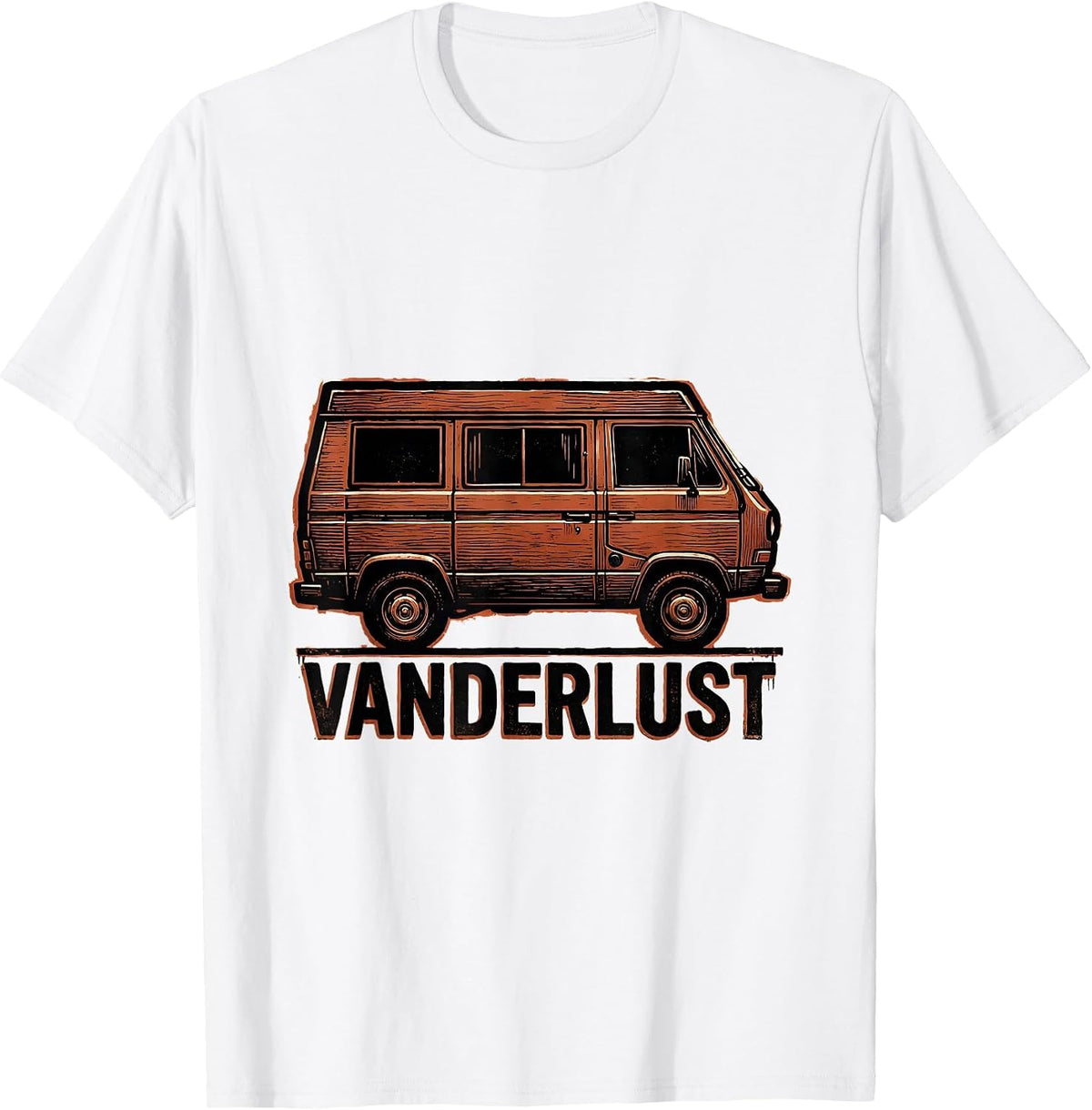 Men's Vanderlust Retro Van Life Nomads Camper Van Dwellers Road T-Shirt - White