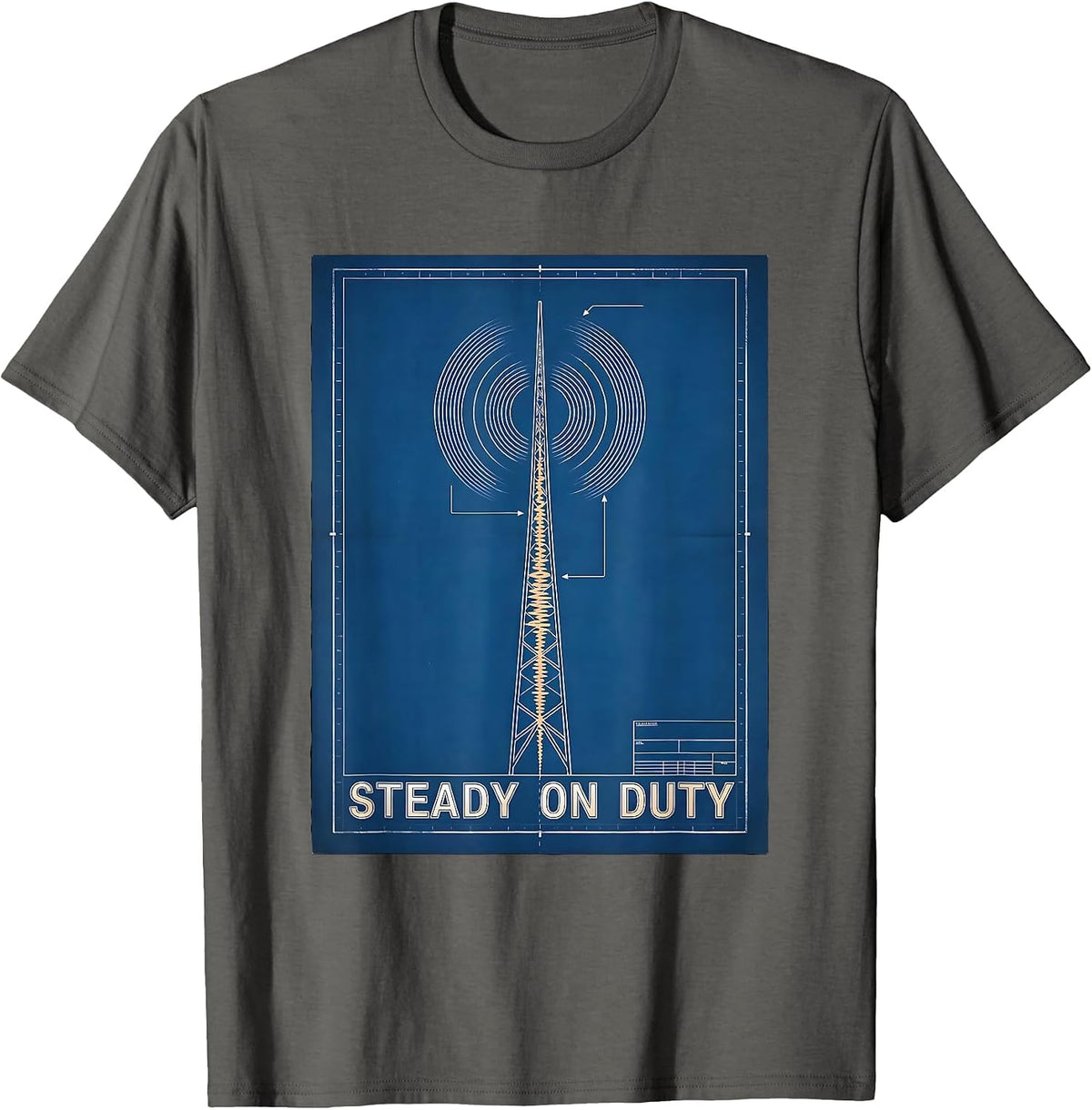 Steady On Duty Funny Ham Radio Amateur Radio Operator T-Shirt - Asphalt Grey