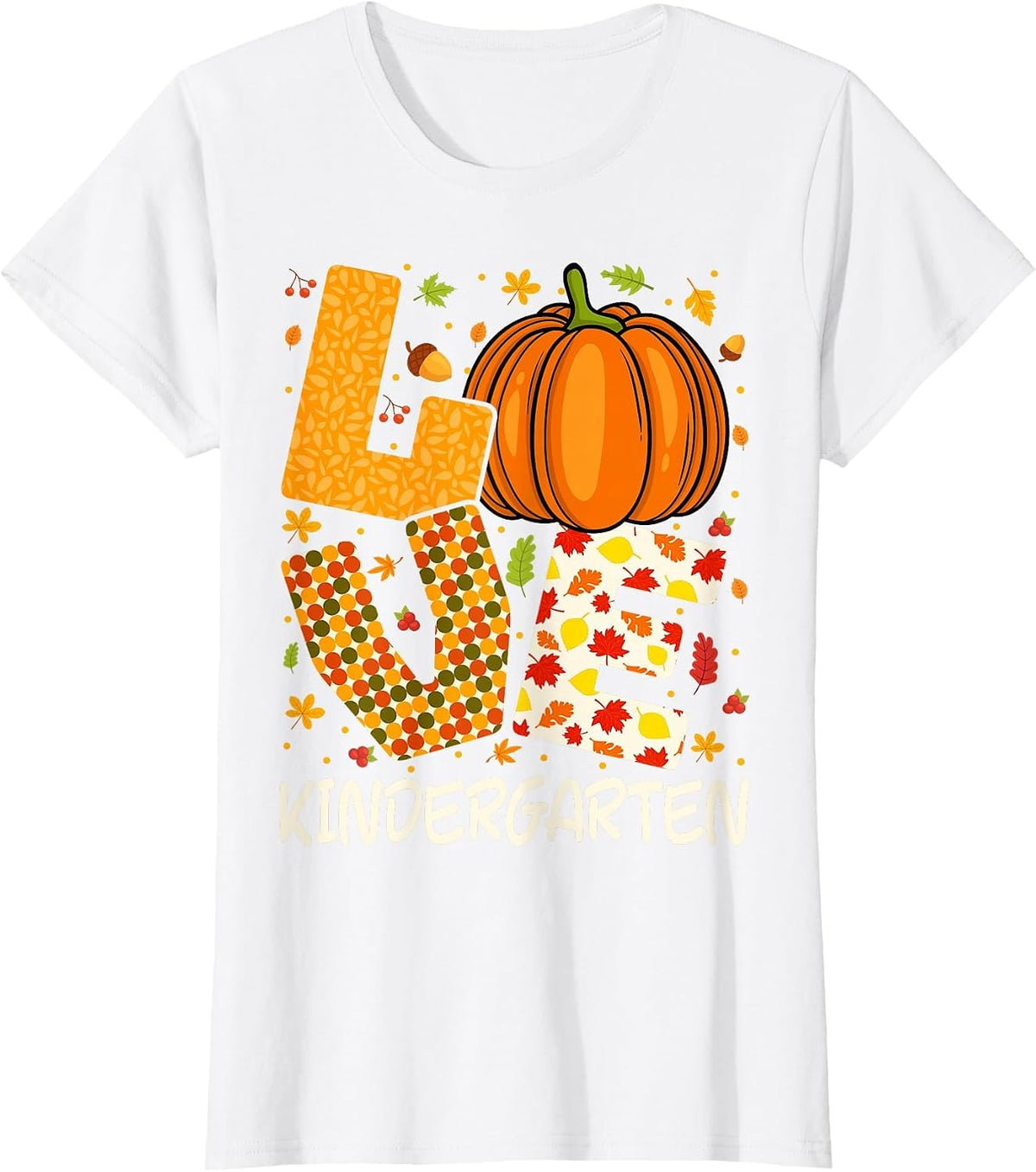 Love Nursery Teacher Pumpkin Fall Autumn Thanksgiving T-Shirt - White