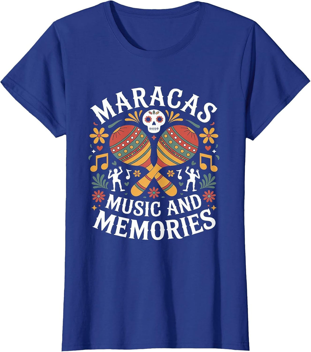 Maracas Music and Memories Hispanic Heritage Month T-Shirt - Royal Blue