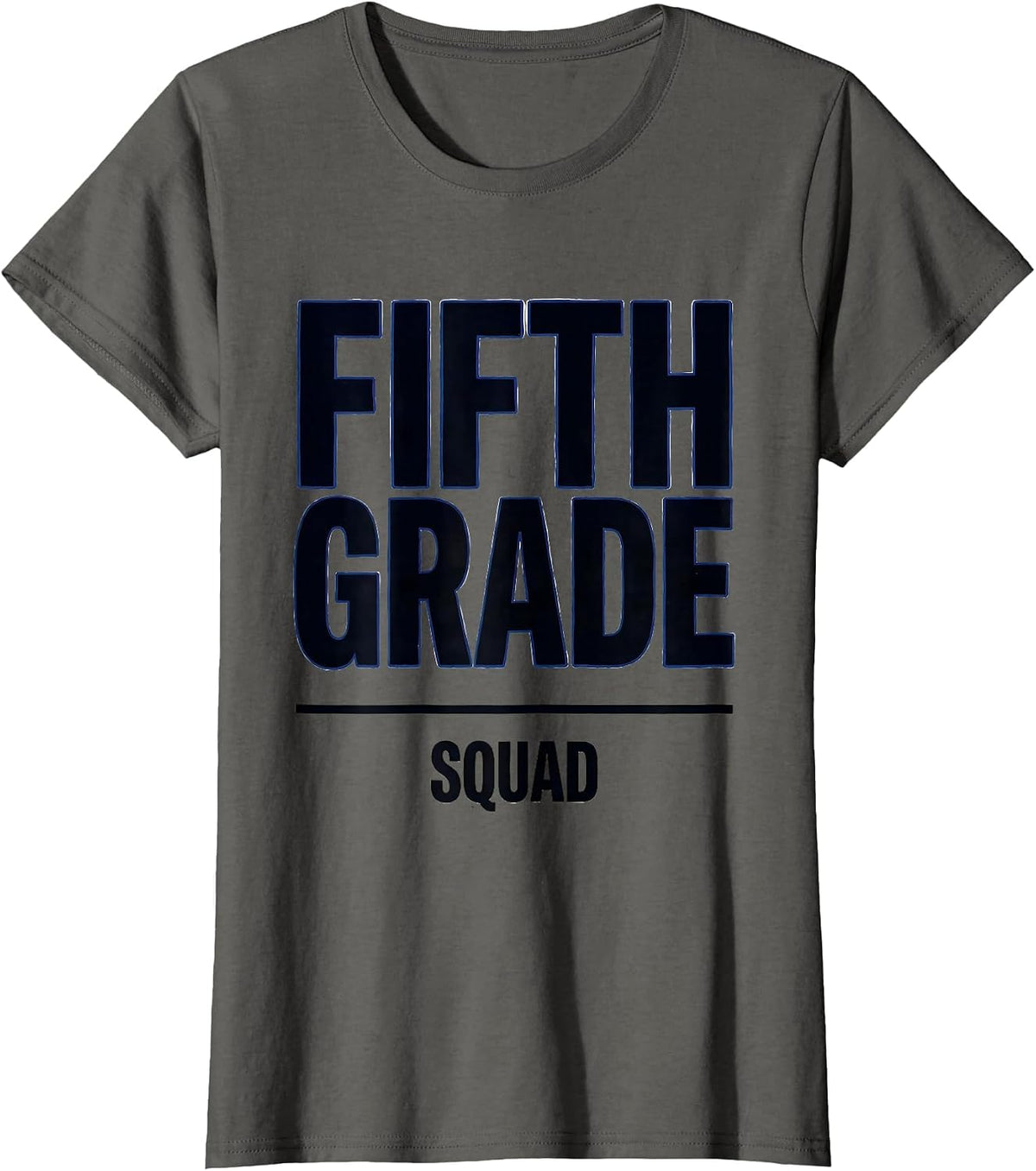 Women's Fifth Grade Squad Cheerful Back to School Teacher Student T-Shirt - Asphalt Grey
