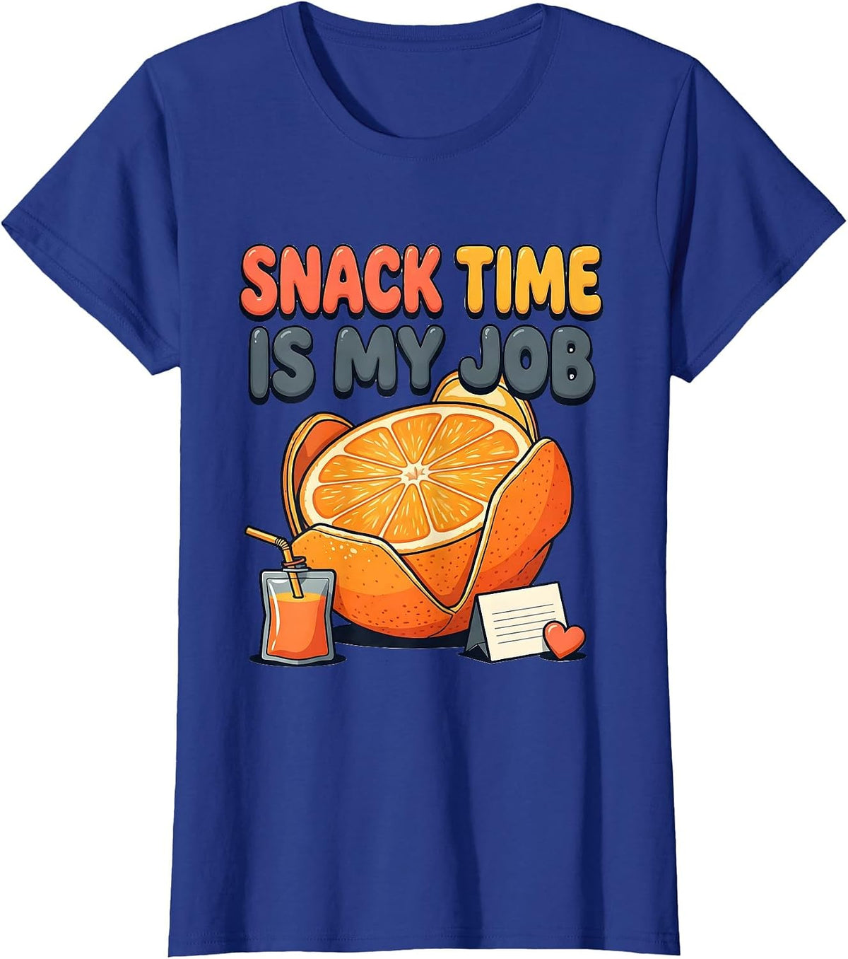 Women's Snack Time Is My Job Funny Paraeducator Paraprofessional T-Shirt - Royal Blue
