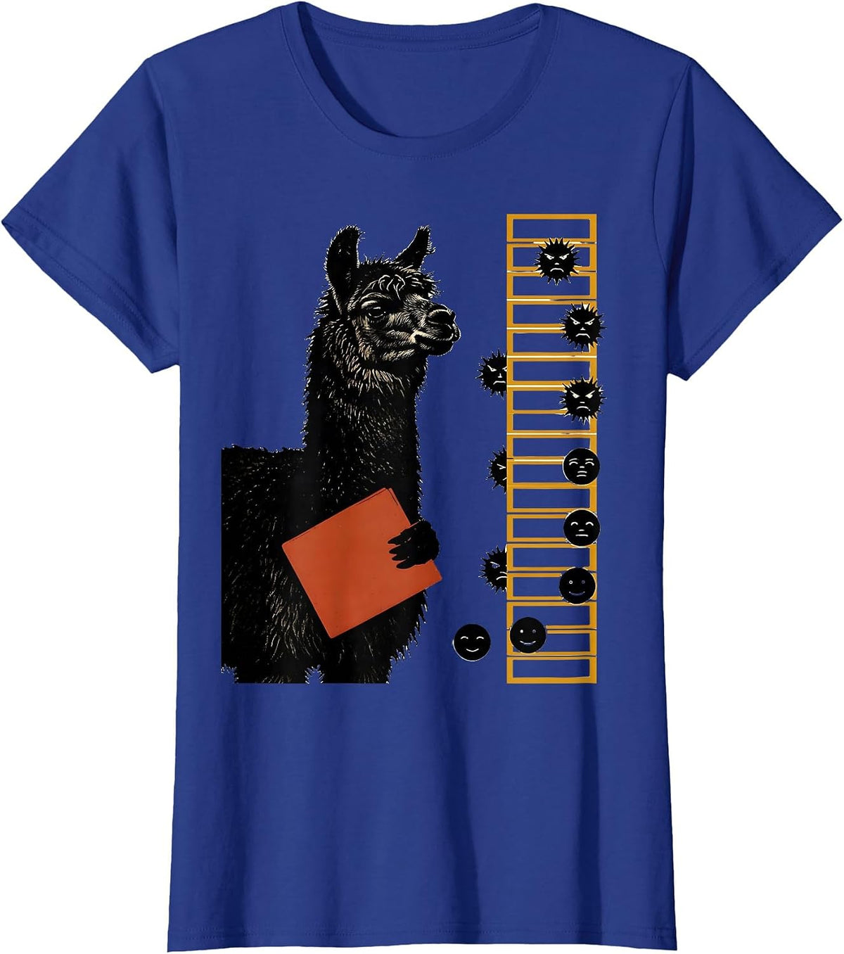Women's Alpaca Calm Counselor Humor Mental Health Therapist T-Shirt - Royal Blue