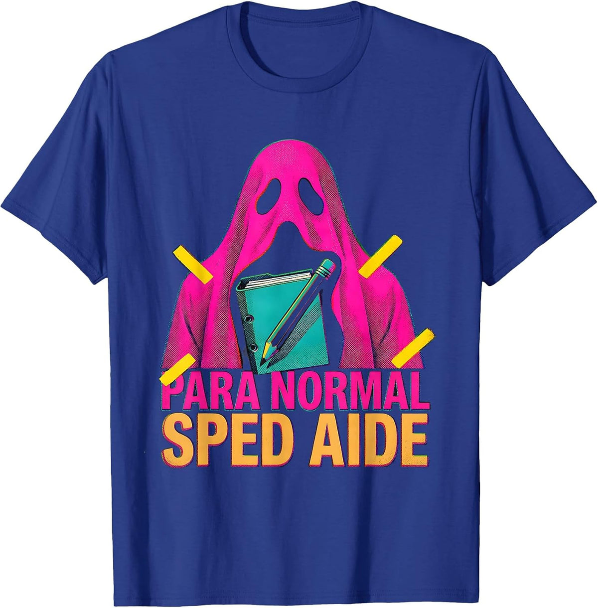 Para Normal SPED Aide Ghost Paraprofessional Halloween T-Shirt - Royal Blue