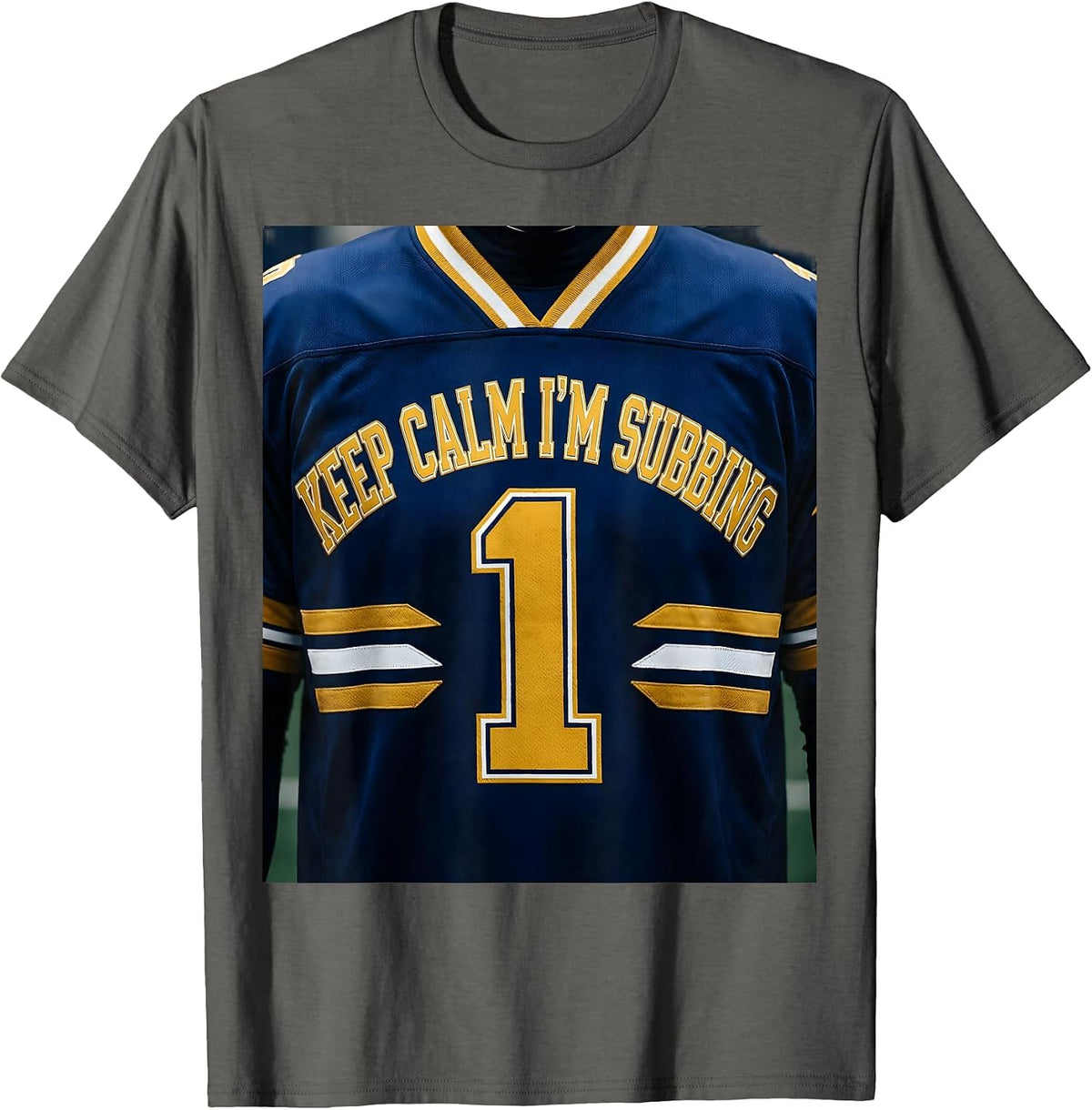 Keep Calm I'm Subbing Substitute Teacher Design T-Shirt - Asphalt Grey