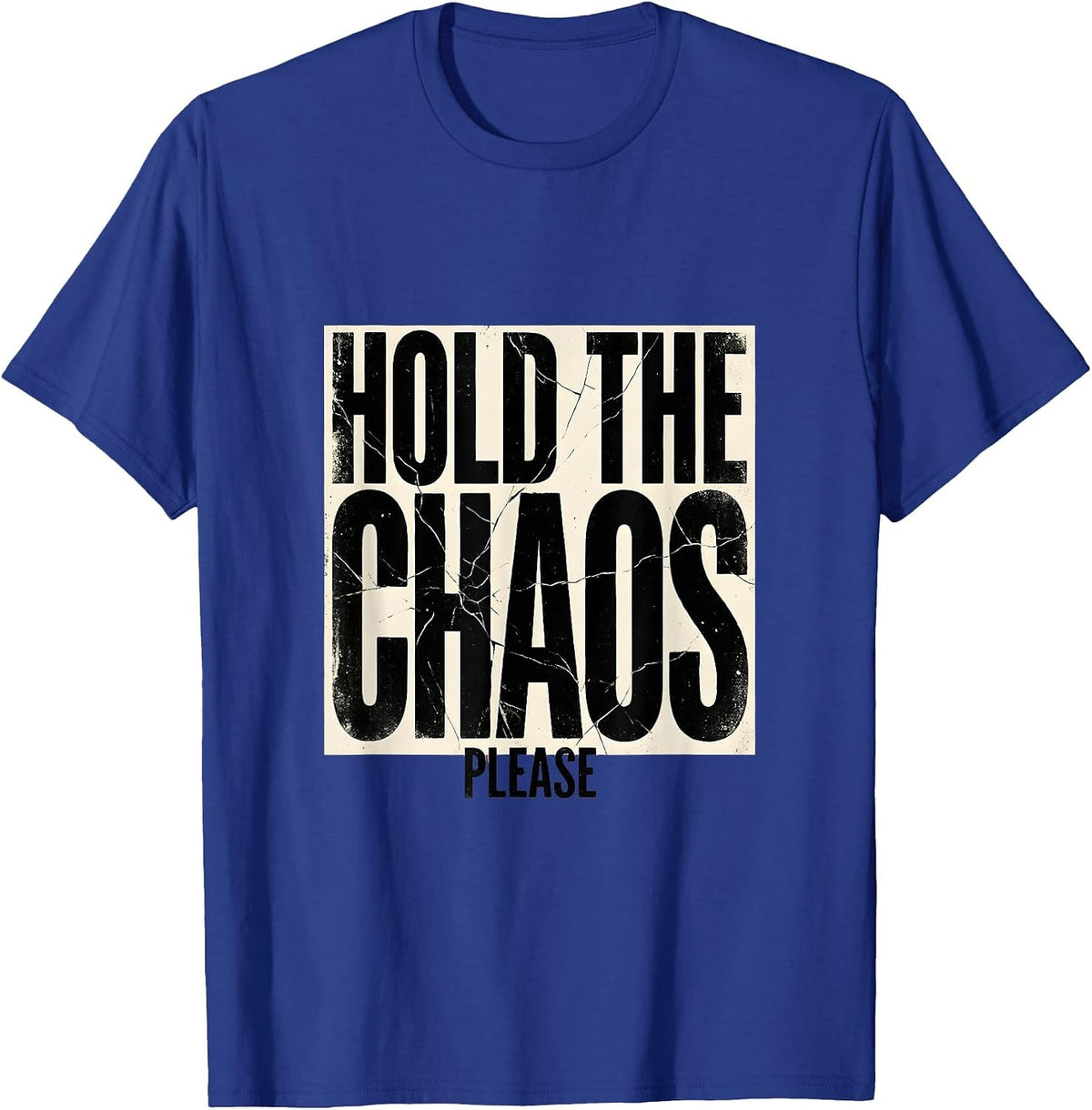 Hold The Chaos Please Substitute Teacher Design T-Shirt - Royal Blue
