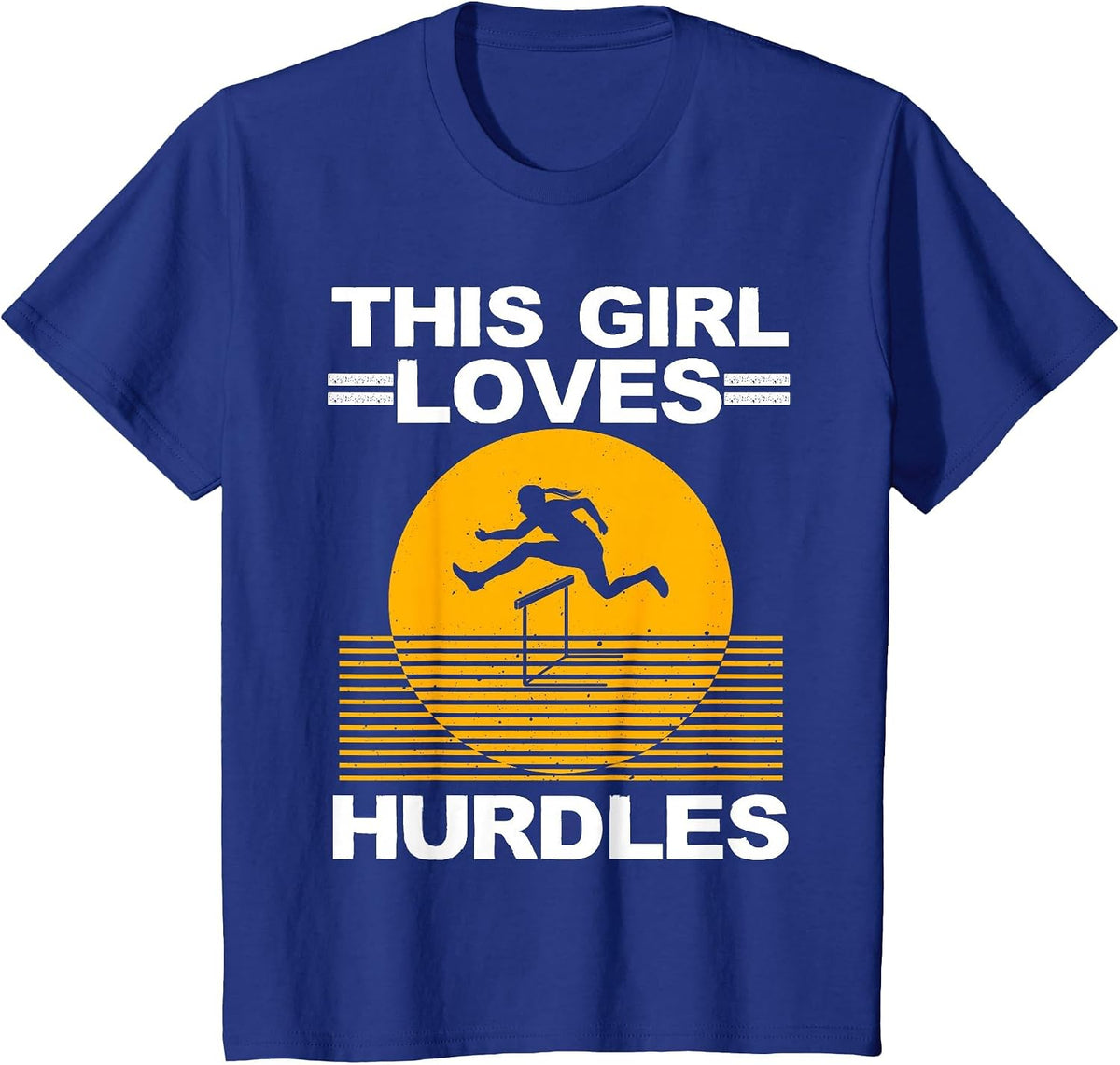 Cool Hurdle Design for Girls Women Hurdling Athletics Sport T-Shirt - Royal Blue