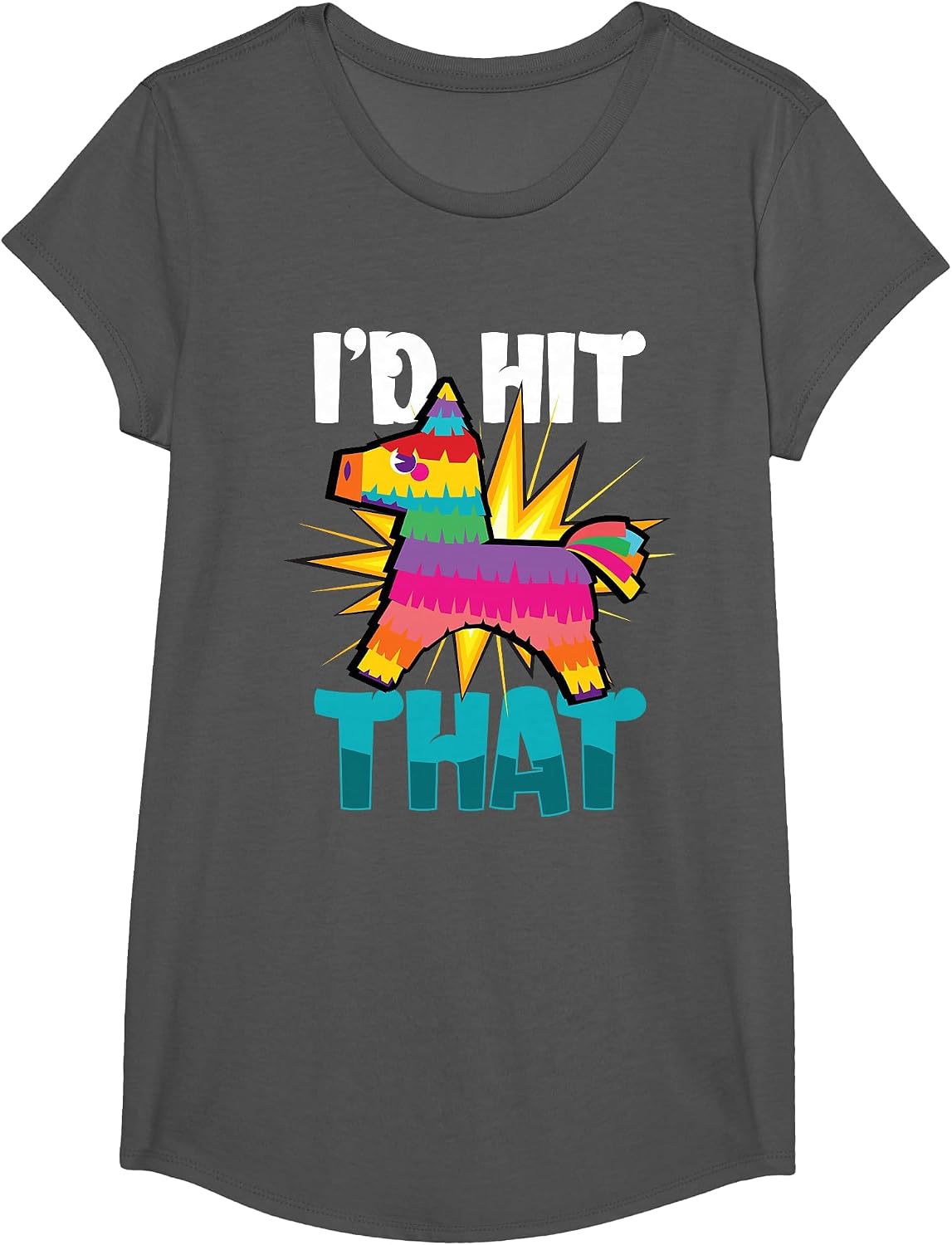 Id Hit that Cinco De Mayo T-Shirt - Girls Asphalt Grey