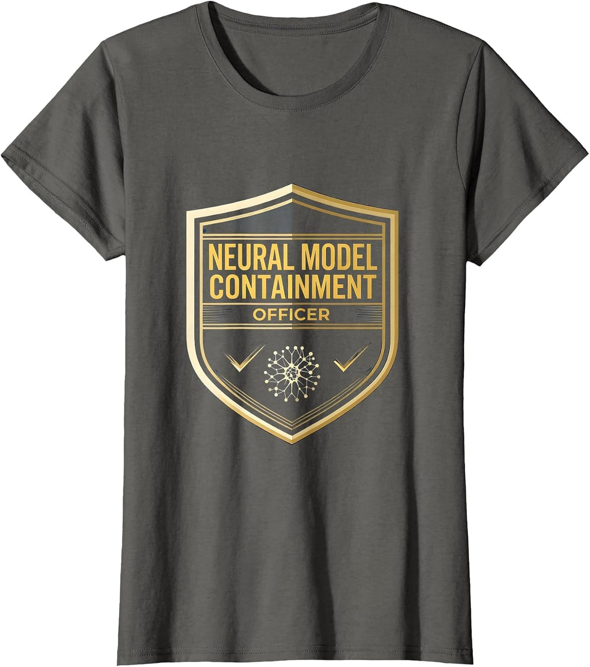 Women's Neural Model Containment Officer Funny AI Engineer Tech T-Shirt - Asphalt Grey