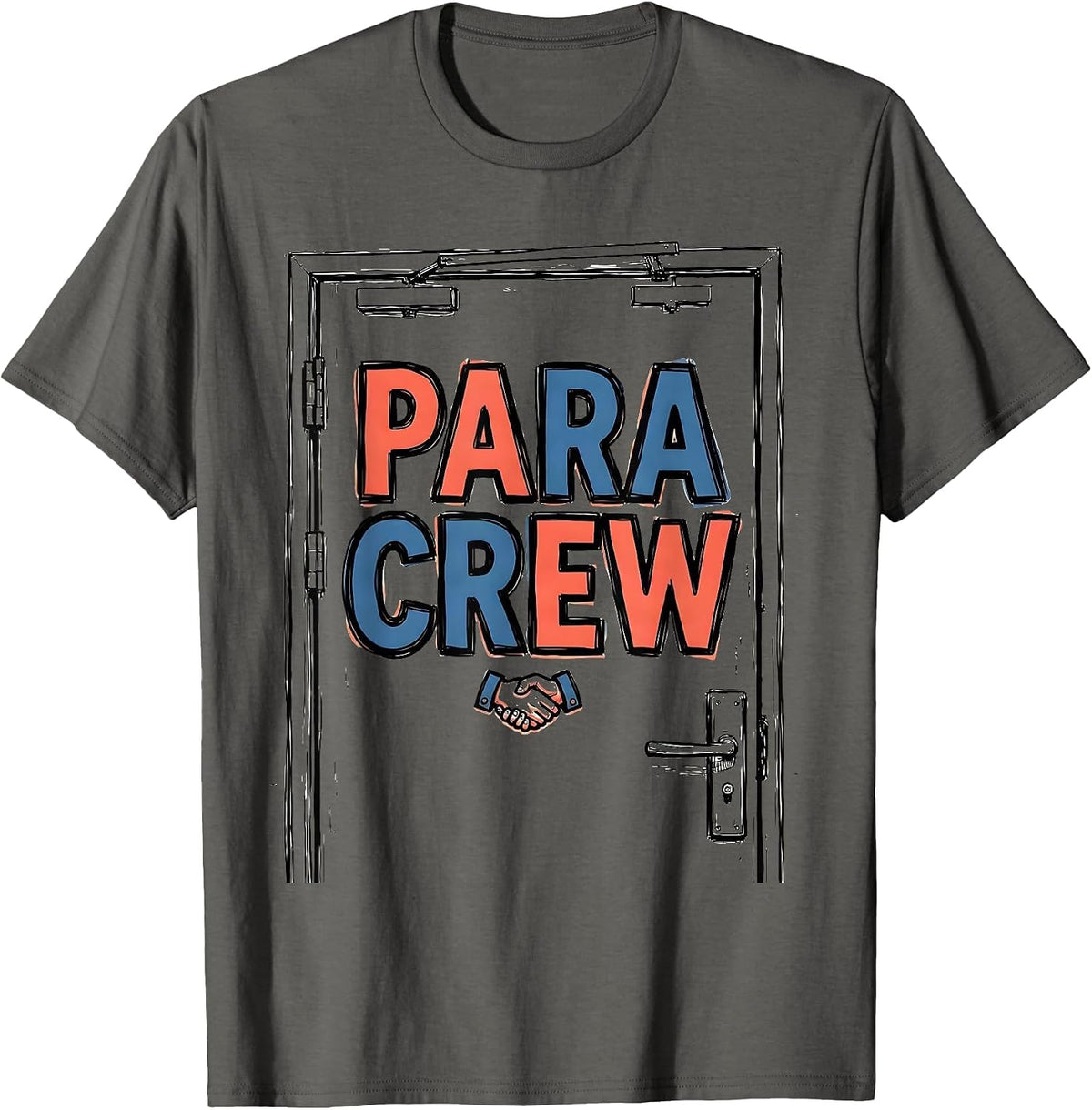 Para Crew Heartfelt Paraprofessional Teacher Appreciation T-Shirt - Asphalt Grey