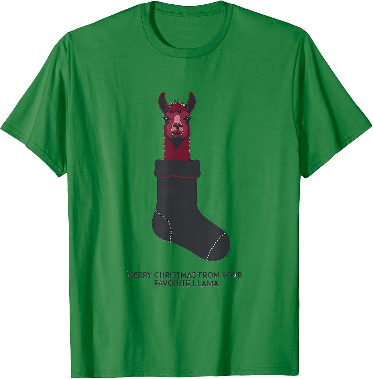 Men's Merry Christmas From Your Favorite Llama Funny Llama Lover T-Shirt - Kelly Green