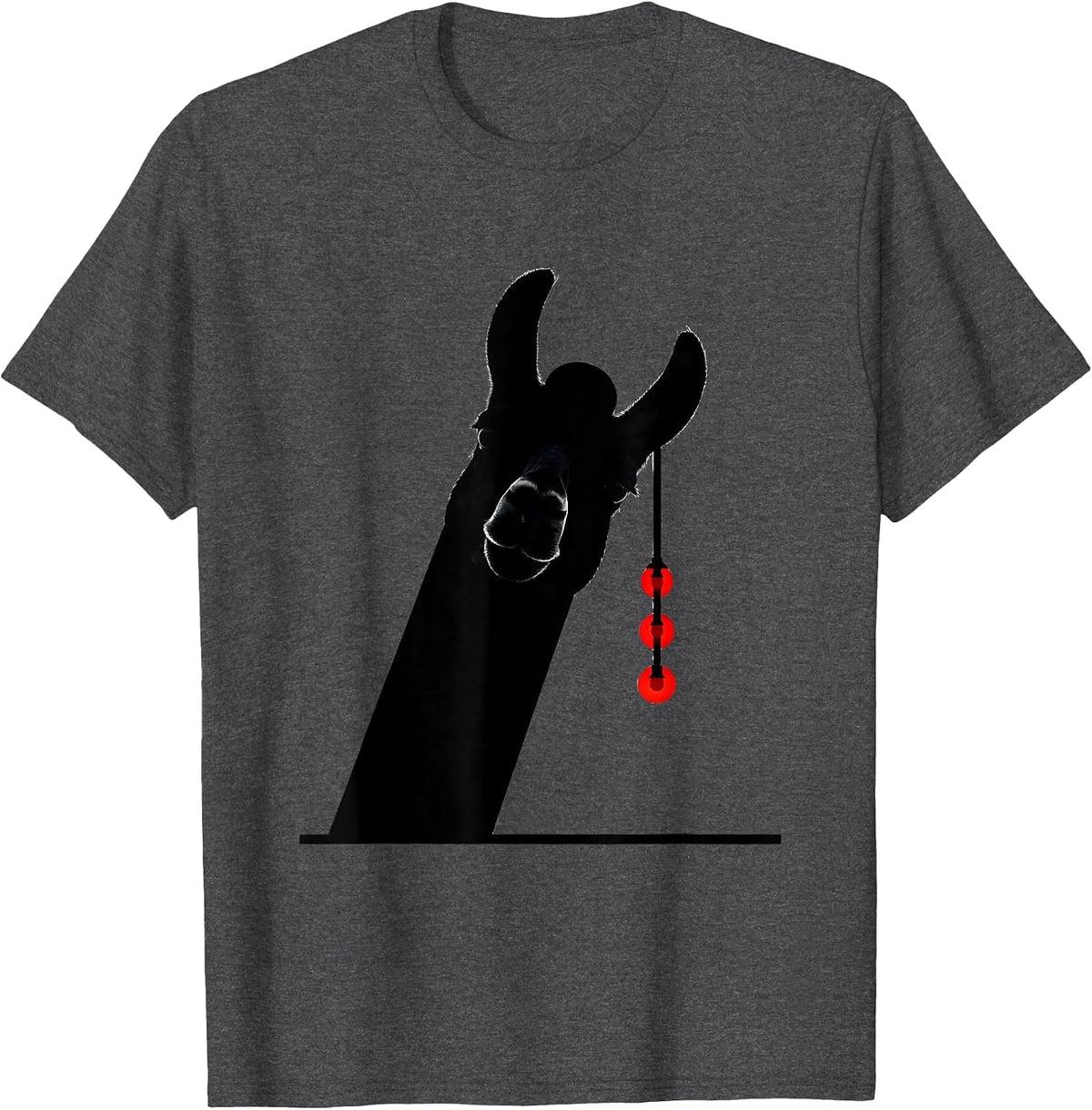Men's Llama Head Swiss International Funny Christmas Novelty T-Shirt - Dark Heather Grey