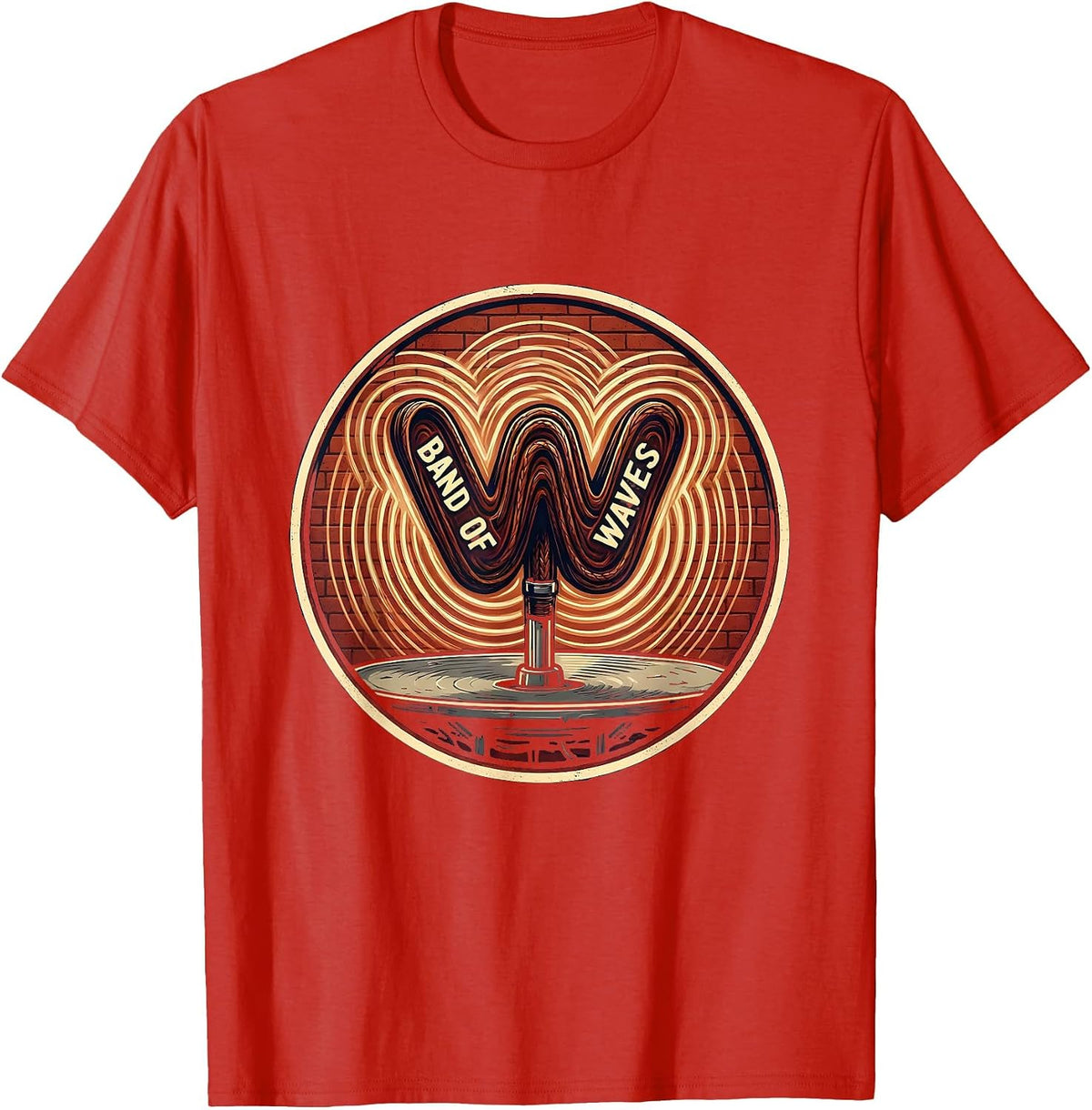 Men's Band Of Waves Ham Radio Operator Nerdy Humor Amateur Radio T-Shirt - Red