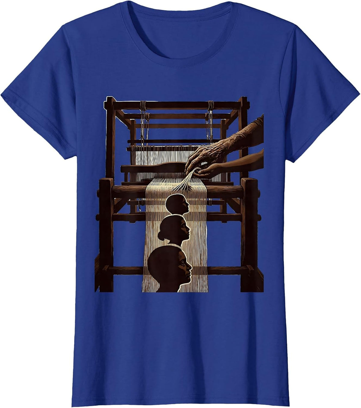 Women's Ancestral Hands Woven Heritage Black History Month Pride T-Shirt - Royal Blue