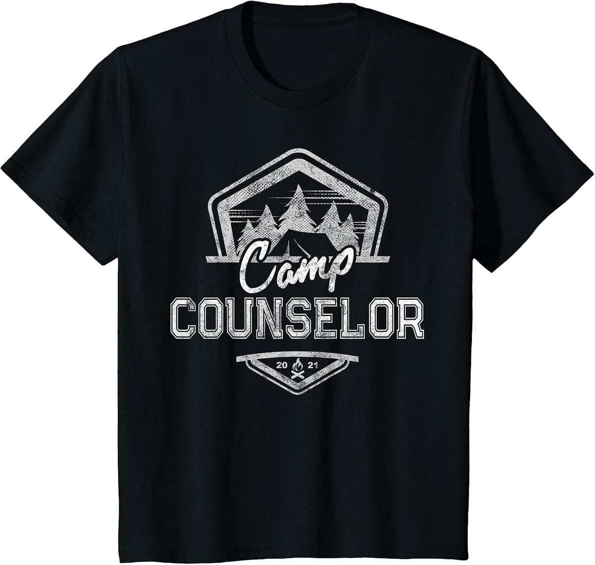 Vintage Camp Counselor Campground Crew Teacher Director Team T-Shirt - Black