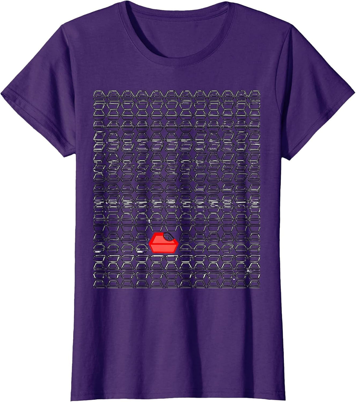 Women's Empty Trough Pig Lover Farm Humor Geometric T-Shirt - Purple