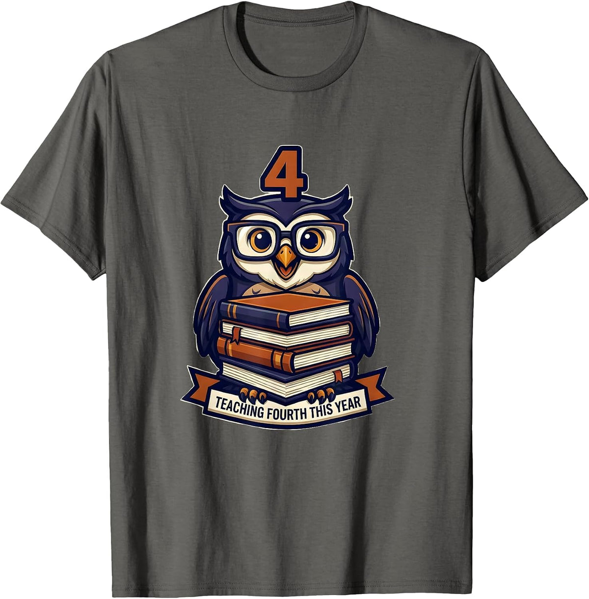 Teaching Fourth This Year Funny Fourth Grade Teacher Back to T-Shirt - Asphalt Grey