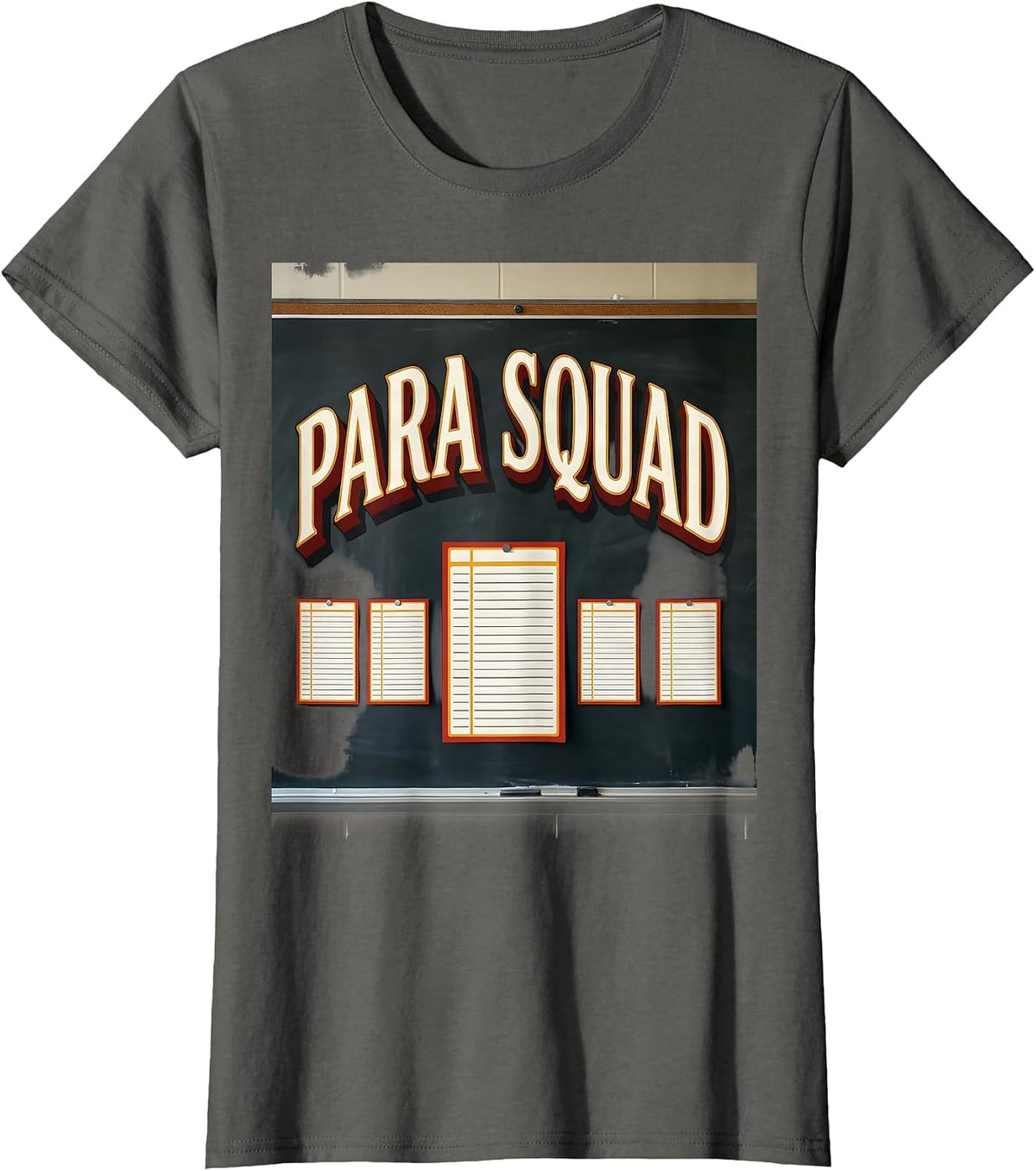 Women's Para Squad Paraprofessional Teacher Appreciation Back T-Shirt - Asphalt Grey