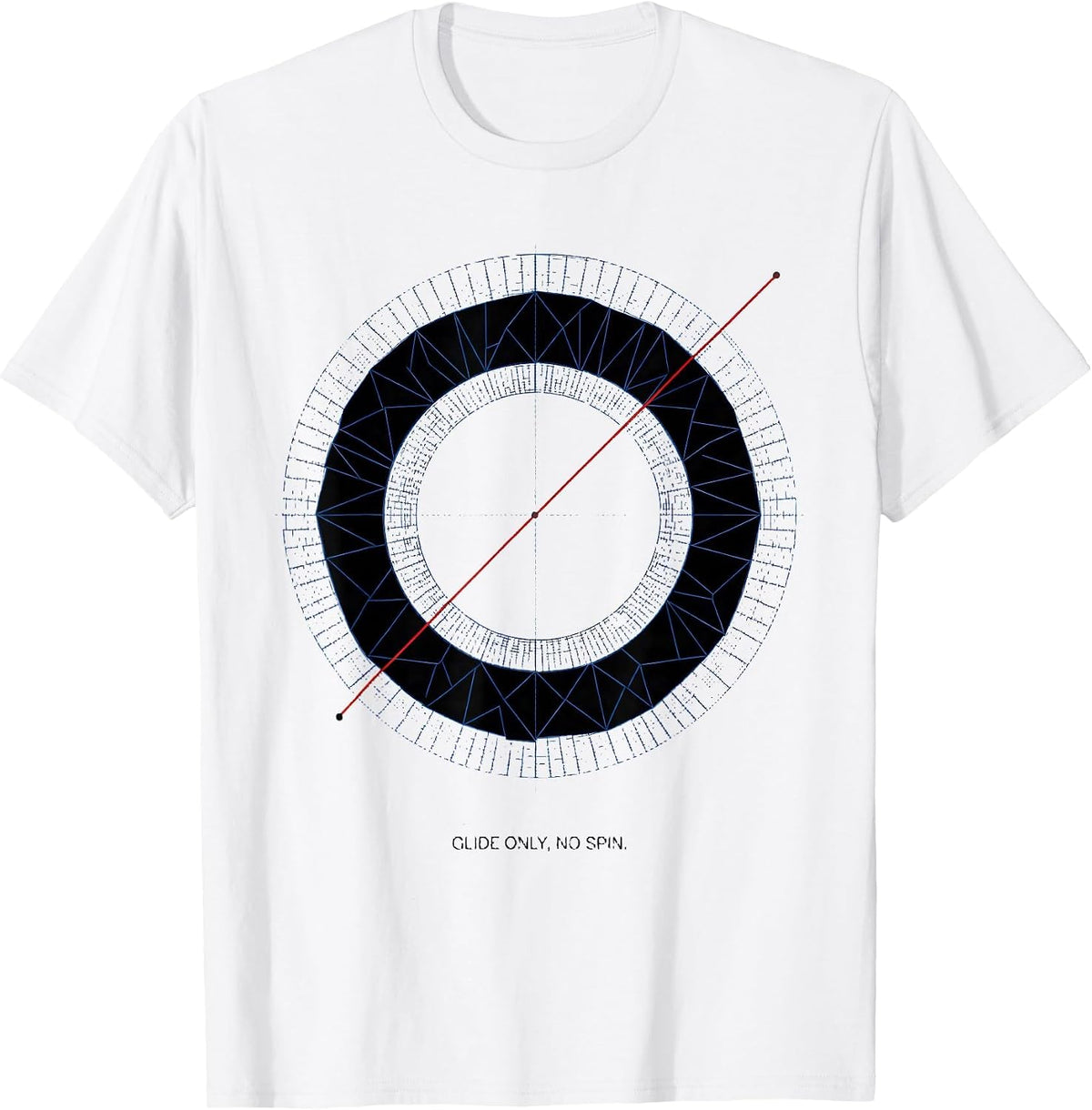 Men's Glide Only No Spin Geometric Throwers Defiant Humor Gift T-Shirt - White